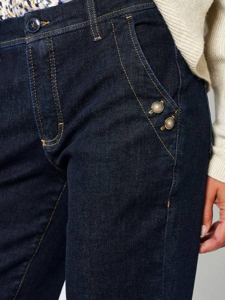 TONI Fashion Style »Liv« Dark Blue Karottenjeans Mit Details