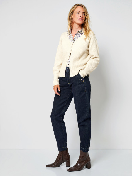 TONI Fashion Style »Liv« dark blue Karottenjeans mit Details