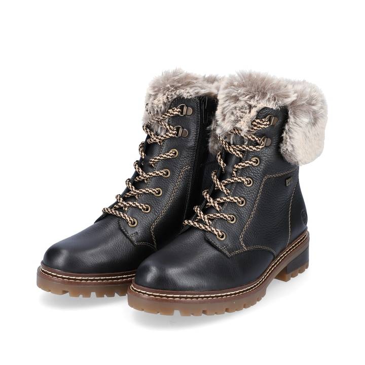 Remonte Artikelnummer D0B74-01 remonte Damen Schnürstiefel asphaltschwarz