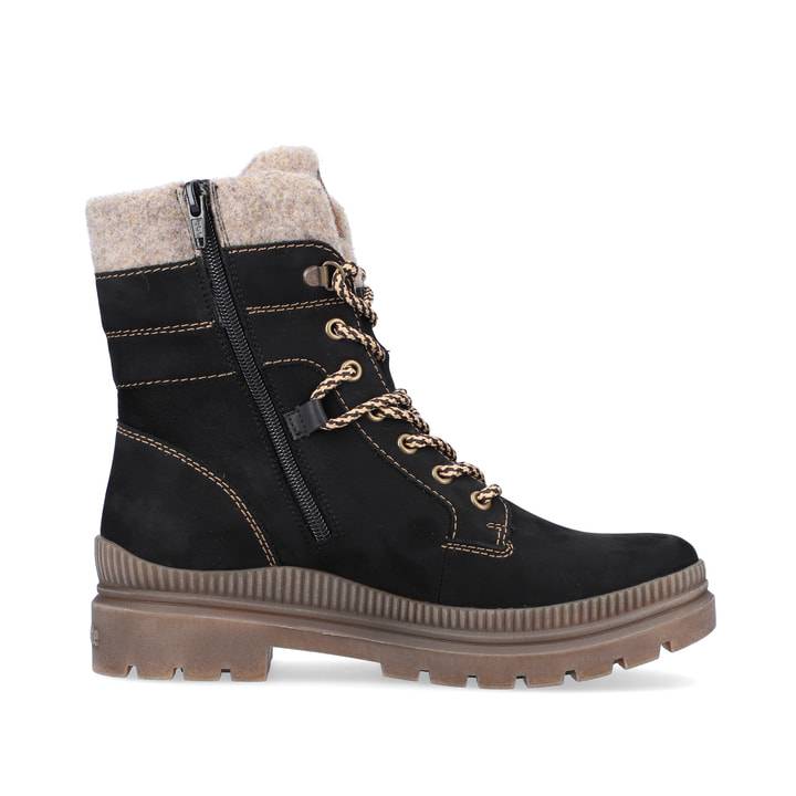 Remonte Artikelnummer D0C77-02 Remonte Damen Schnürstiefel Asphaltschwarz