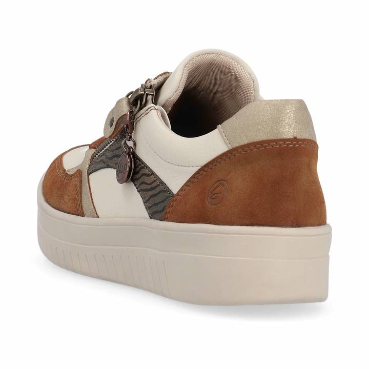 Remonte Artikelnummer D0J01-24 Remonte Damen Sneaker Nougatbraun-weiß