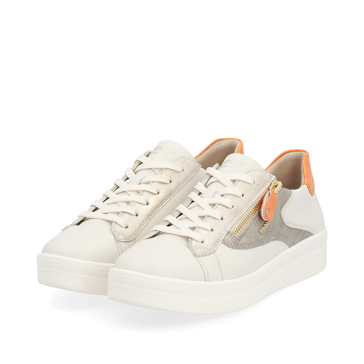 Remonte Artikelnummer D0J03-81 remonte Damen Sneaker altweiß-bronze-glutorange