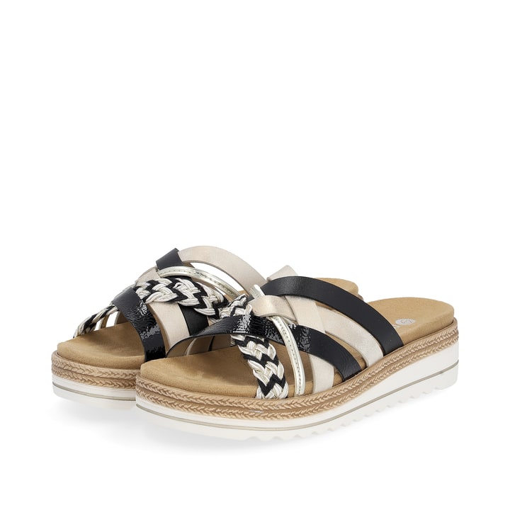 Remonte Artikelnummer D0Q50-02 remonte Damen Pantoletten schwarz-hellbeige