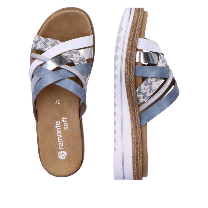 Remonte Artikelnummer D0Q50-12 Remonte Damen Pantoletten Pastellblau-metallic