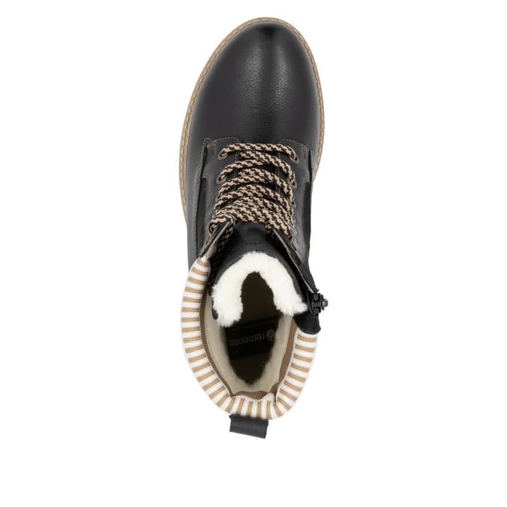 Remonte Artikelnummer D0W77-03 Remonte Damen Schnürstiefel Mitternachtsschwarz