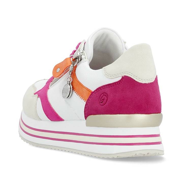 Remonte Artikelnummer D1323-80 Remonte Damen Sneaker Blütenweiß-fuchsia-orange