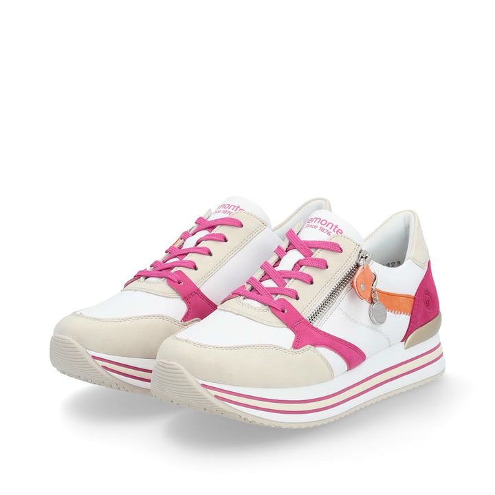 Remonte Artikelnummer D1323-80 remonte Damen Sneaker blütenweiß-fuchsia-orange