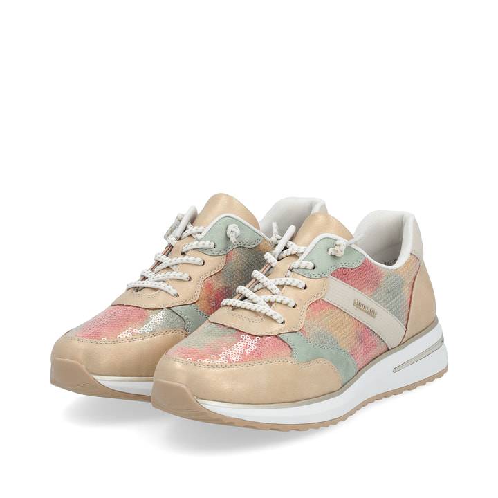 Remonte Artikelnummer D1G01-90 remonte Damen Sneaker regenbogenfarbig-sandbeige