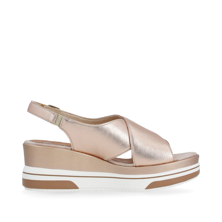 Remonte Artikelnummer D1P53-31 Remonte Damen Keilsandaletten Metallicrosé