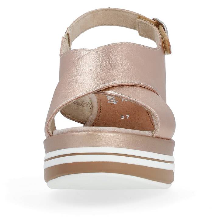 Remonte Artikelnummer D1P53-31 Remonte Damen Keilsandaletten Metallicrosé