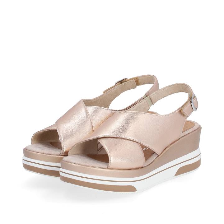 Remonte Artikelnummer D1P53-31 remonte Damen Keilsandaletten metallicrosé