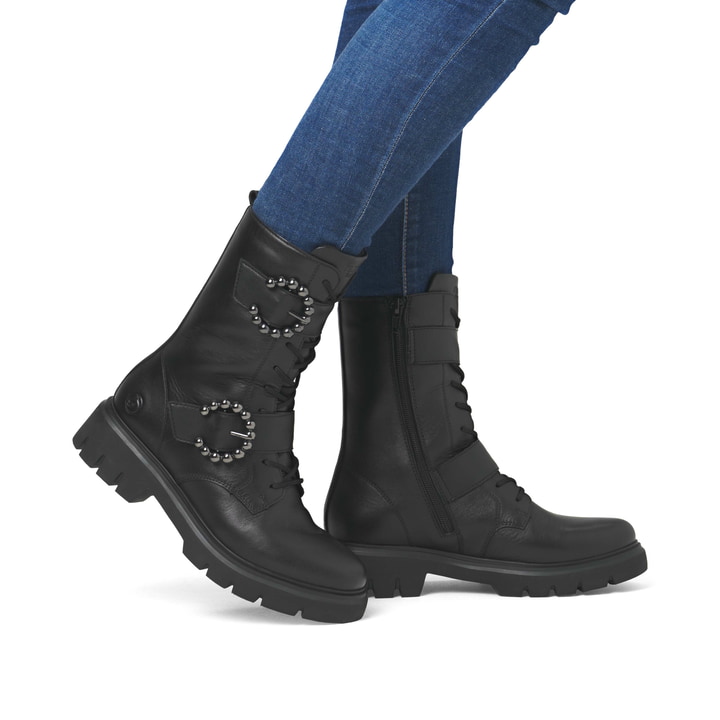 Remonte Artikelnummer D1W70-00 Remonte Damen Schnürstiefel Tiefschwarz