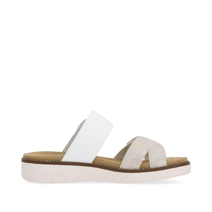 Remonte Artikelnummer D2048-90 Remonte Damen Pantoletten Metallicrosé-lilienweiß