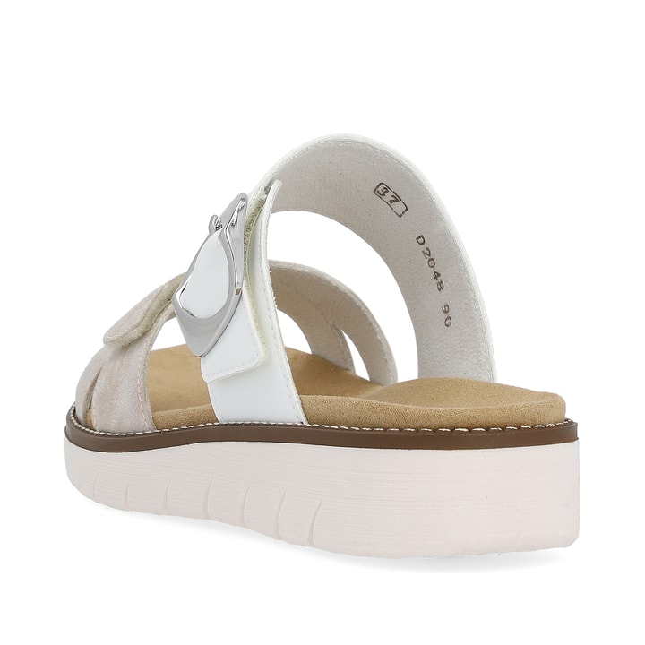Remonte Artikelnummer D2048-90 Remonte Damen Pantoletten Metallicrosé-lilienweiß