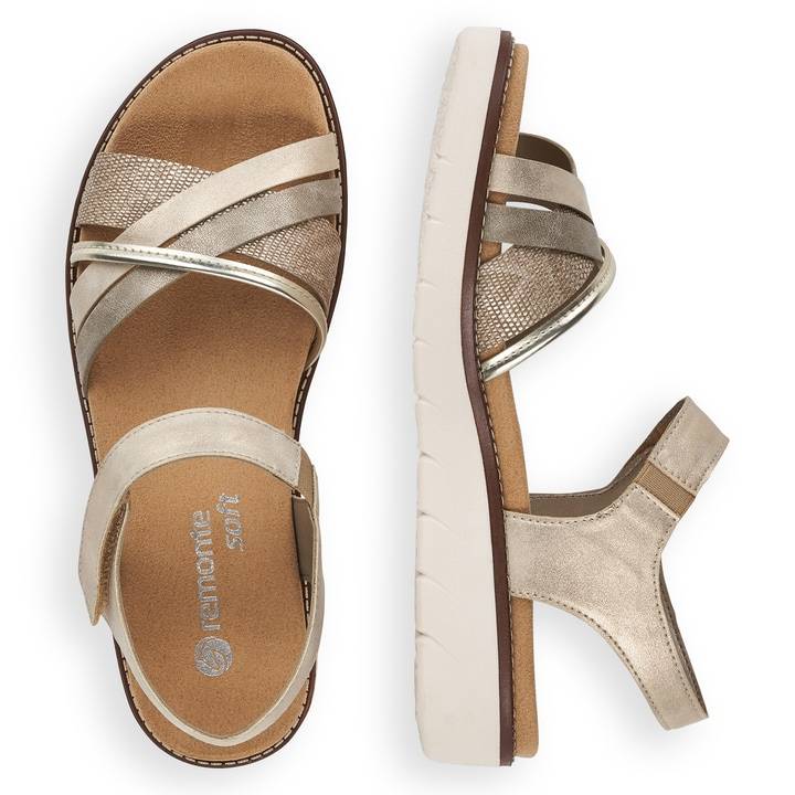 Remonte Artikelnummer D2058-90 Remonte Damen Riemchensandalen Hellbeige-metallic