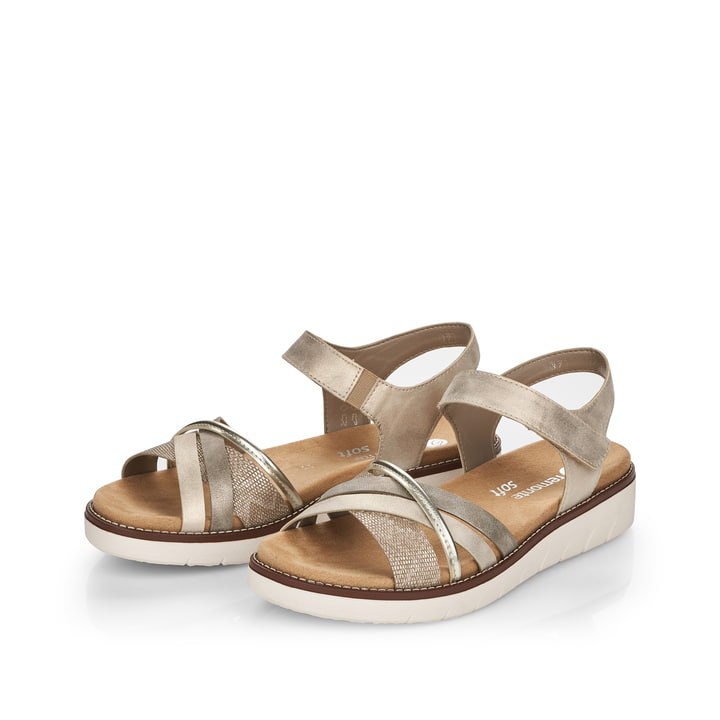 Remonte Artikelnummer D2058-90 remonte Damen Riemchensandalen hellbeige-metallic