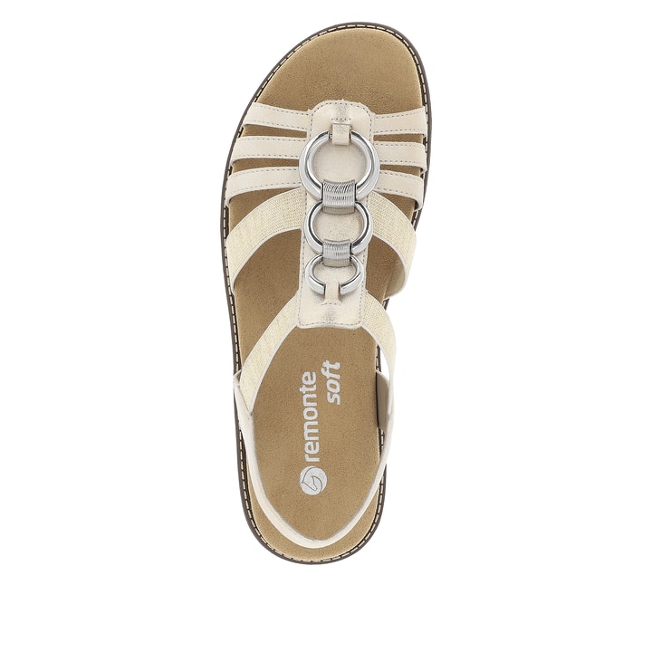 Remonte Artikelnummer D2073-60 Remonte Damen Riemchensandalen Cremebeige-silber