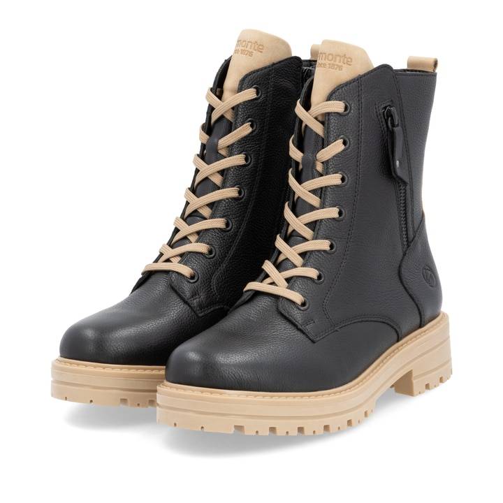 Remonte Artikelnummer D2287-03 Remonte Damen Schnürstiefel Mattschwarz-puder