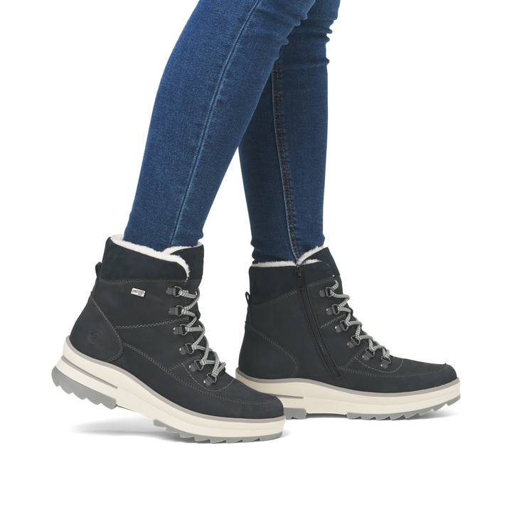 Remonte Artikelnummer D2B74-14 Remonte Damen Schnürstiefel Stahlblau