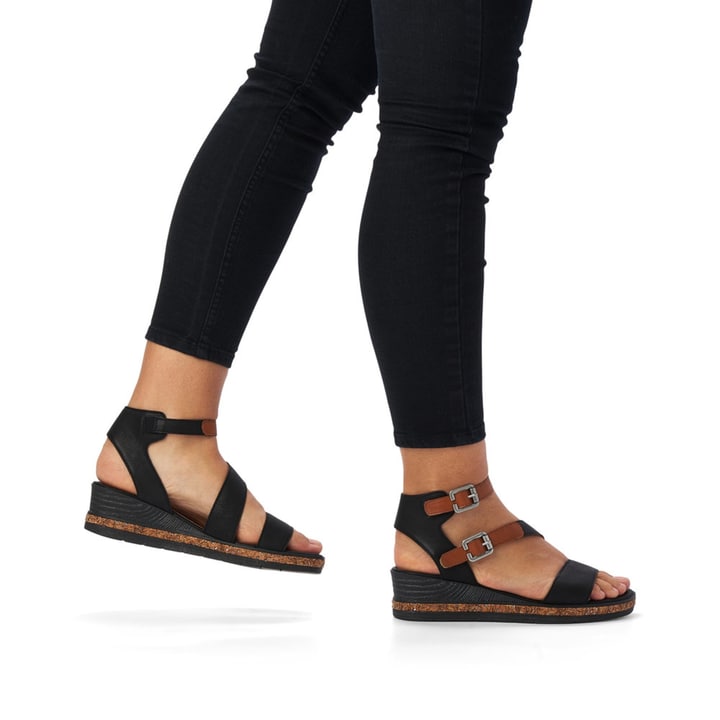 Remonte Artikelnummer D3052-01 Remonte Damen Keilsandaletten Asphaltschwarz