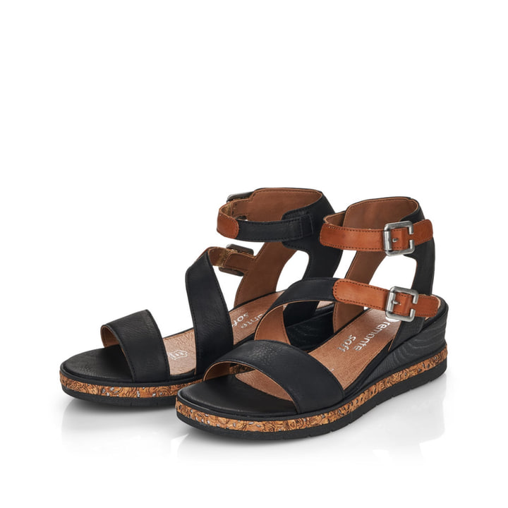 Remonte Artikelnummer D3052-01 remonte Damen Keilsandaletten asphaltschwarz