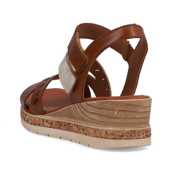 Remonte Artikelnummer D3064-24 Remonte Damen Keilsandaletten Nussbraun-cremeweiß