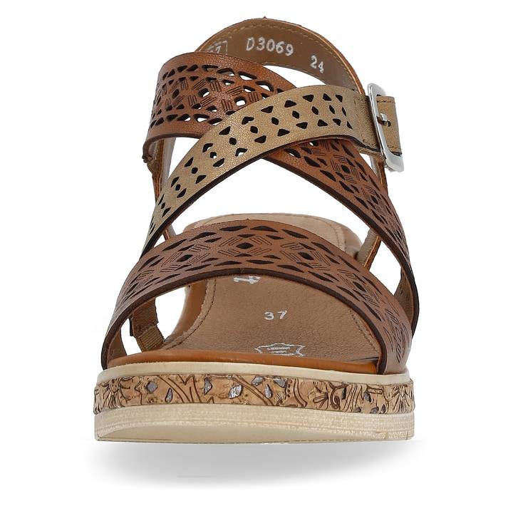 Remonte Artikelnummer D3069-24 Remonte Damen Keilsandaletten Kastanienbraun