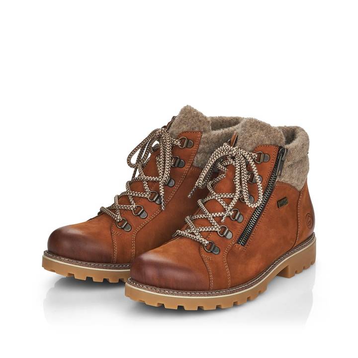 Remonte Artikelnummer D7478-22 remonte Damen Schnürstiefel nougatbraun-graubeige