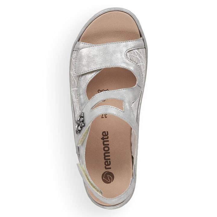 Remonte Artikelnummer D7647-40 Remonte Damen Riemchensandalen Silber-grau
