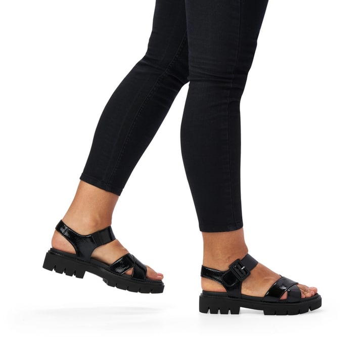 Remonte Artikelnummer D7950-01 Remonte Damen Riemchensandalen Glanzschwarz