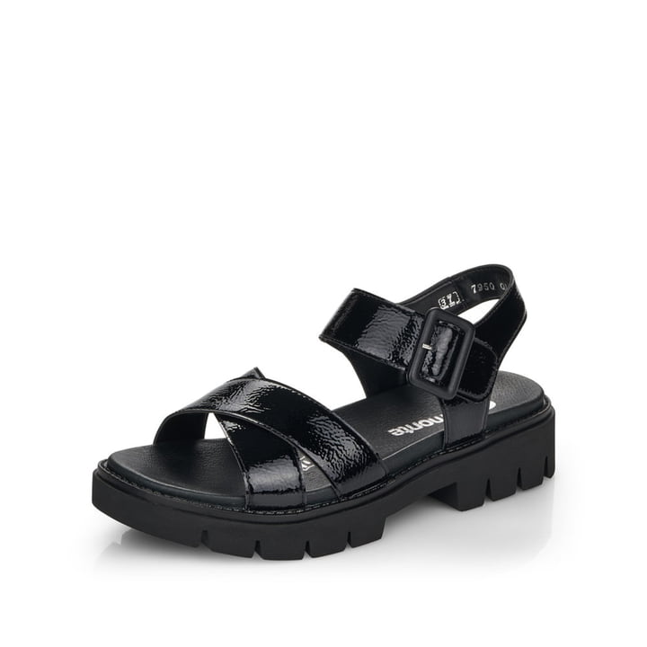 Remonte Artikelnummer D7950-01 Remonte Damen Riemchensandalen Glanzschwarz