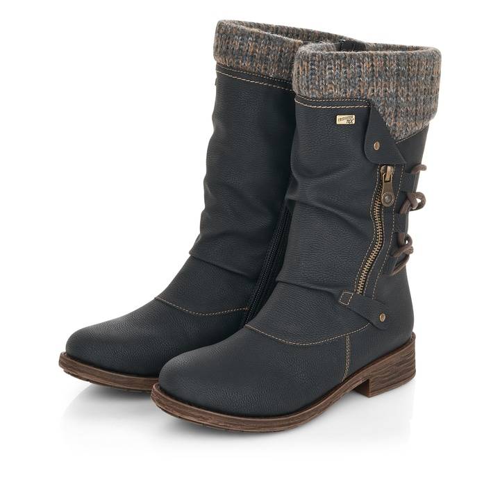 Remonte Artikelnummer D8070-01 remonte Damen Hochschaftstiefel tiefschwarz-grau