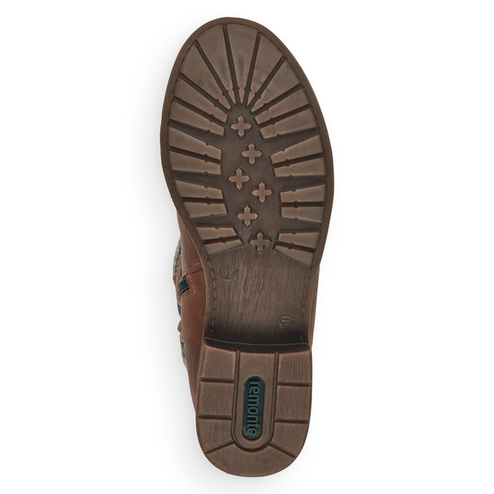 Remonte Artikelnummer D8070-25 Remonte Damen Hochschaftstiefel Kaffeebraun-dunkelgrau