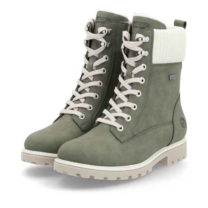 Remonte Artikelnummer D8482-54 remonte Damen Schnürstiefel khaki-vanilleweiß