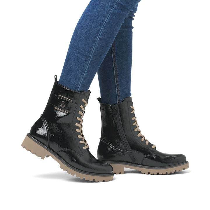 Remonte Artikelnummer D8663-00 Remonte Damen Biker Boots Glanzschwarz