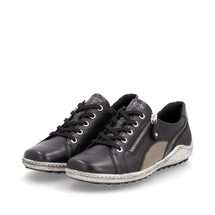 Remonte Artikelnummer R1439-03 remonte Damen Schnürschuhe tiefschwarz-gold