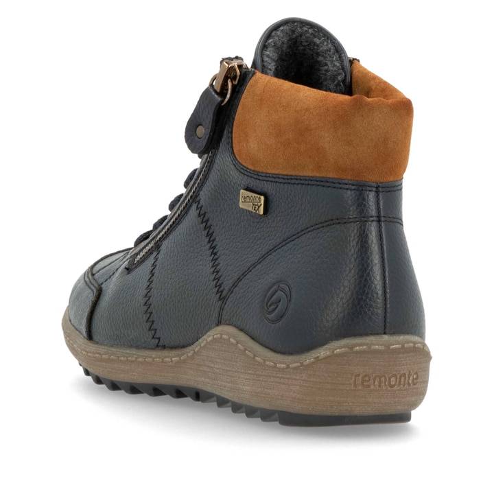 Remonte Artikelnummer R1457-14 Remonte Damen Schnürschuhe Dunkelblau-nougatbraun