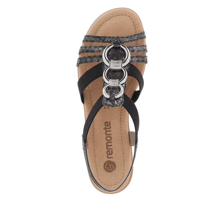 Remonte Artikelnummer R3605-02 Remonte Damen Riemchensandalen Nachtschwarz-silber