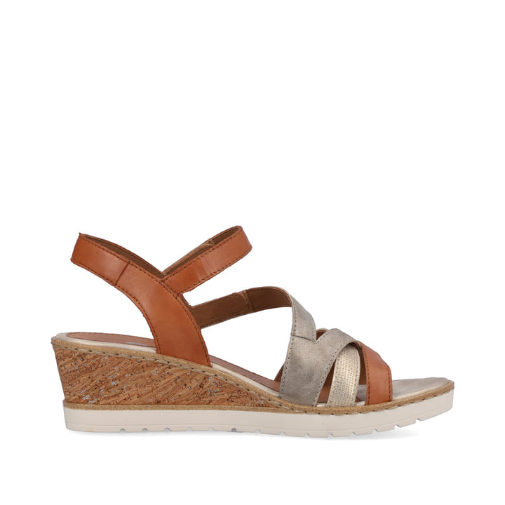 Remonte Artikelnummer R6251-23 Remonte Damen Keilsandaletten Karamellbraun-metallic