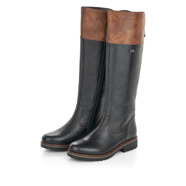 Remonte Artikelnummer R6581-02 remonte Damen Hochschaftstiefel nachtschwarz-nussbraun