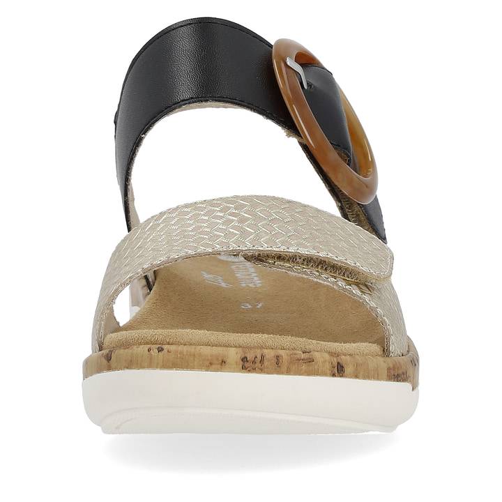 Remonte Artikelnummer R6853-02 Remonte Damen Riemchensandalen Stahlschwarz-goldbeige