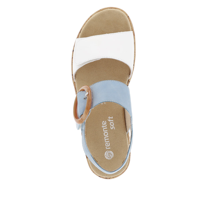 Remonte Artikelnummer R6853-10 Remonte Damen Riemchensandalen Babyblau-kristallweiß