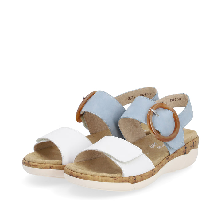 Remonte Artikelnummer R6853-10 remonte Damen Riemchensandalen babyblau-kristallweiß