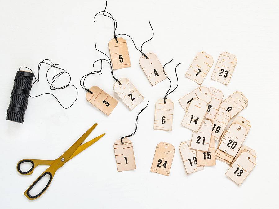 Renna Deluxe Adventskalender Zahlen Anhänger Aus Birkenrinde