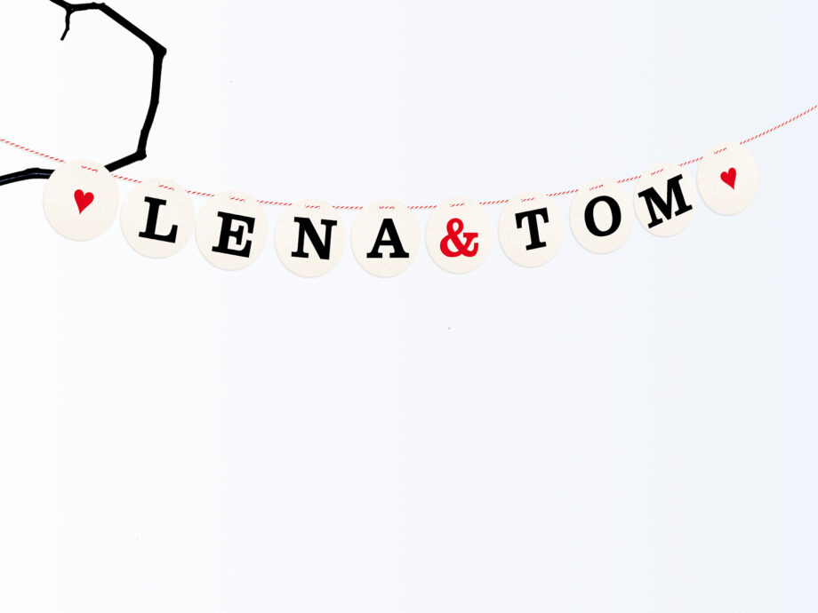 Renna Deluxe Buchstabe für personalisierte Hochzeitsgirlande mit Namen