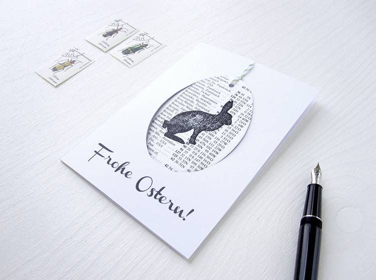 Renna Deluxe Frohe Ostern Klappkarte Mit Osterei Zum Anhängen
