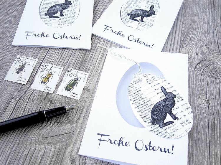 Renna Deluxe Frohe Ostern Klappkarte Mit Osterei Zum Anhängen