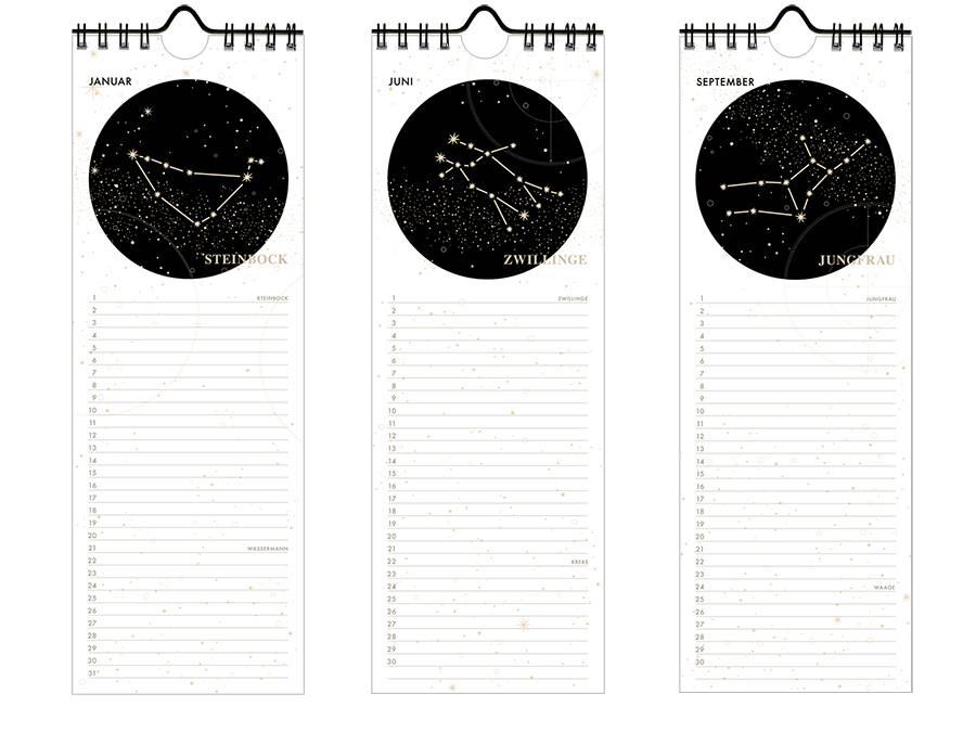 Renna Deluxe GEBURTSTAGSKALENDER Sternzeichen Immerwährend