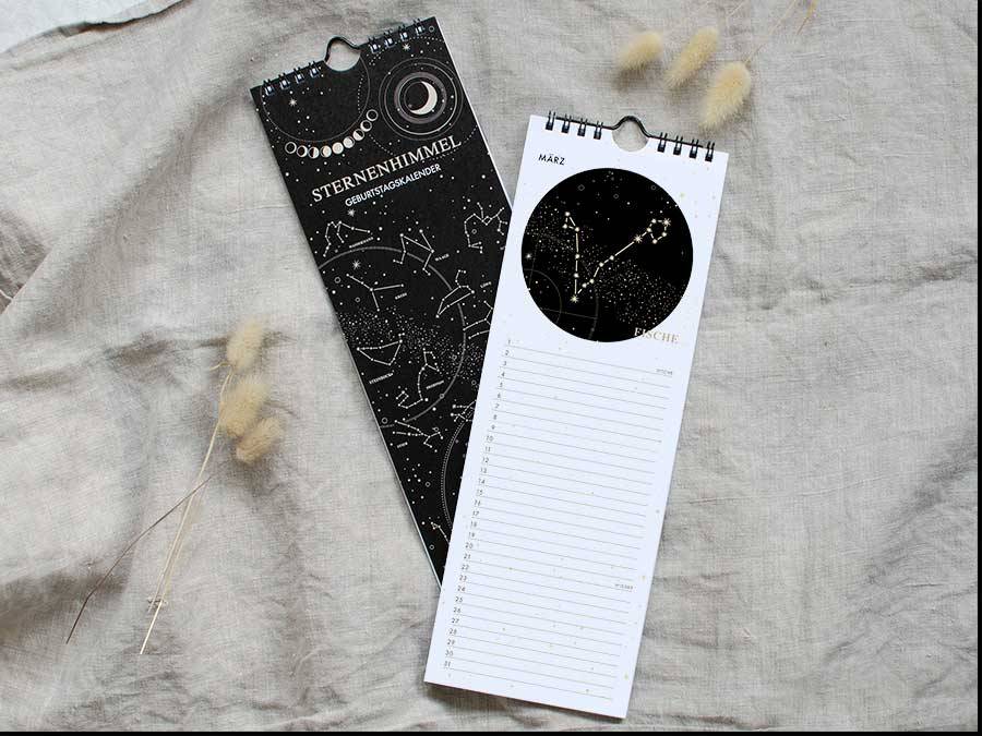 Renna Deluxe GEBURTSTAGSKALENDER Sternzeichen Immerwährend