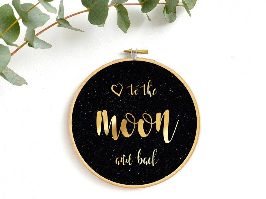 Renna Deluxe I love you to the moon and back! Gold Druck